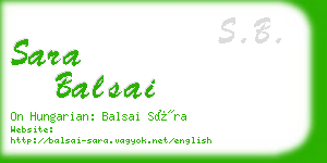 sara balsai business card